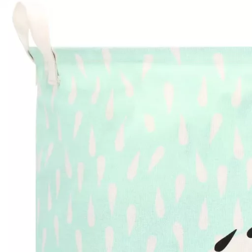 Springos tárolókosár, 45 cm magas, 35 cm átm., 55 l, sünmintás, zöld