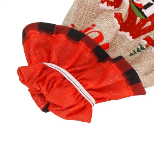 Karácsonyi Springos palackhuzat poliészter 15×31 cm, beige-piros