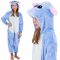 Stitch mintás kigurumi gyerek pizsama overál, 120-130 cm, kapucnis