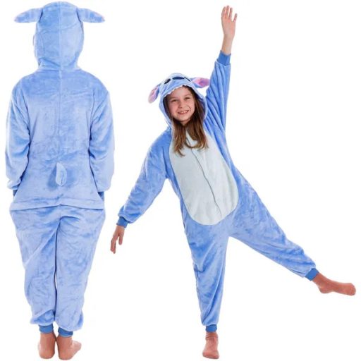 Stitch kigurumi gyermek pizsama, 130-140 cm, poliészter