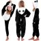 Panda kapucnis kigurumi gyerek pizsama, 125-140 cm, fehér-fekete