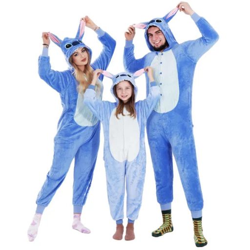 Springos stitch kigurumi pizsama, kék-zöld-rózsaszín, s méret
