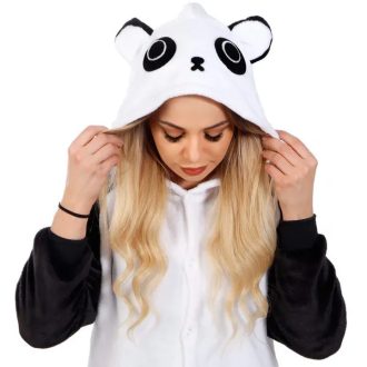   Springos panda mintás kigurumi pizsama, M méret, 100% poliészter