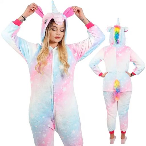 Unikornis kigurumi kezeslábas pizsama, M, multikolor poliészter