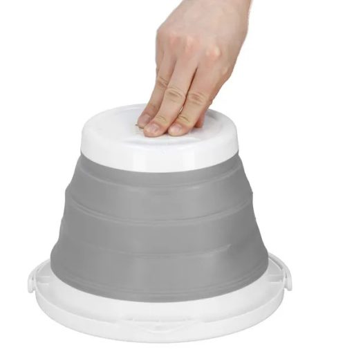 Összecsukható szilikon vödör 5l szürke/fehér