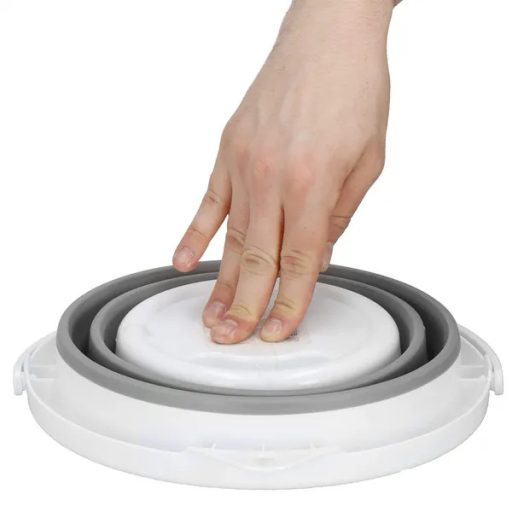 Összecsukható szilikon vödör 5l szürke/fehér