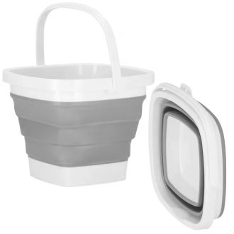 Összecsukható műanyag vödör 5l szürke-fehér