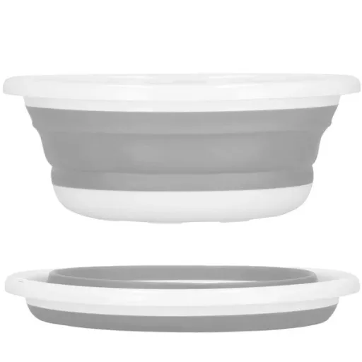 Összecsukható tárolóedény 9l szürke-fehér