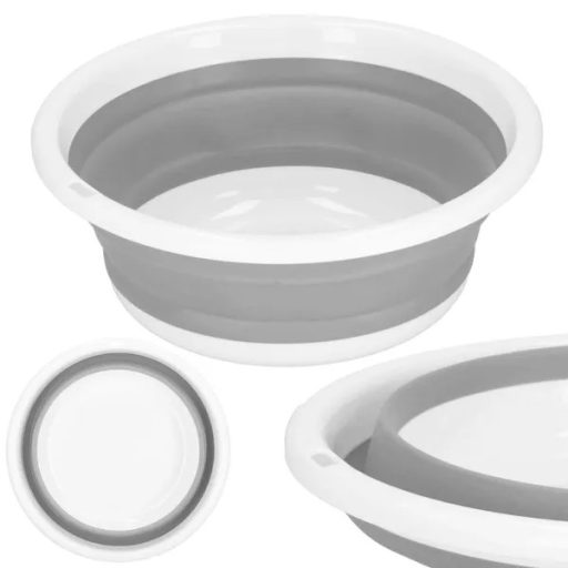 Összecsukható tárolóedény 9l szürke-fehér