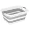 Összecsukható tároló edény, 24 l, 53×38,5×23 cm, szürke/fehér
