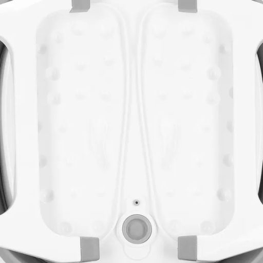 Összecsukható lábmosó lavór, szürke/fehér, 37,5×43,5×19 cm, dugóval