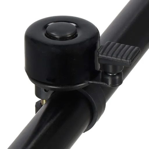 Fekete fém kerékpárcsengő, 3,5 cm, 21,3 mm kormánybilincs