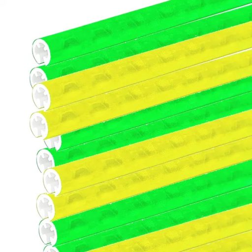 Neonsárga-zöld 24 db 7,5 cm műanyag fényvisszaverő küllőfedél