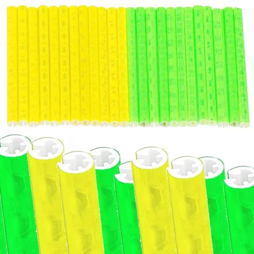 Neonsárga-zöld 24 db 7,5 cm műanyag fényvisszaverő küllőfedél