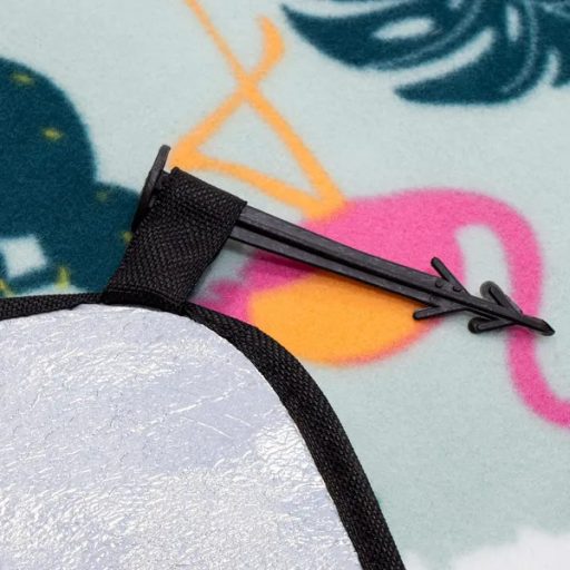 Springos pikniktakaró 200×200 cm, polár/alumínium, trópusi minta