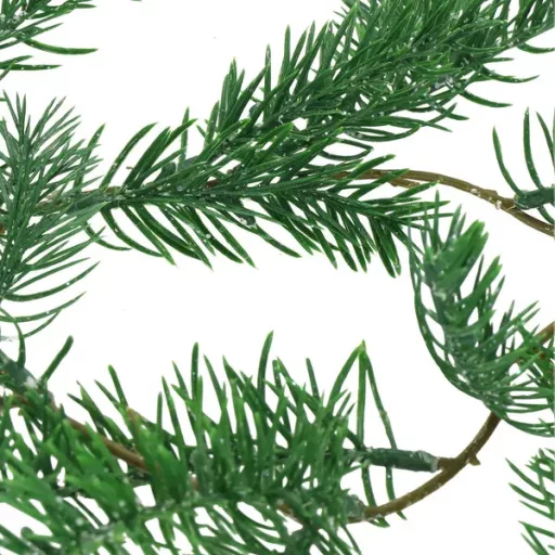 Karácsonyi csillámos zöld dekorág, 58 cm, műanyag