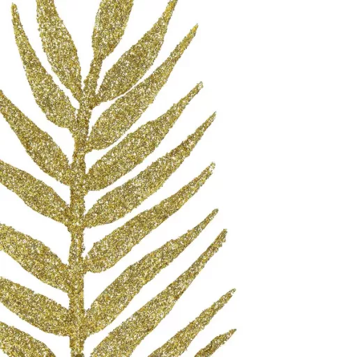 Arany glitteres karácsonyi dekorációs ág, 43 cm, 3 db