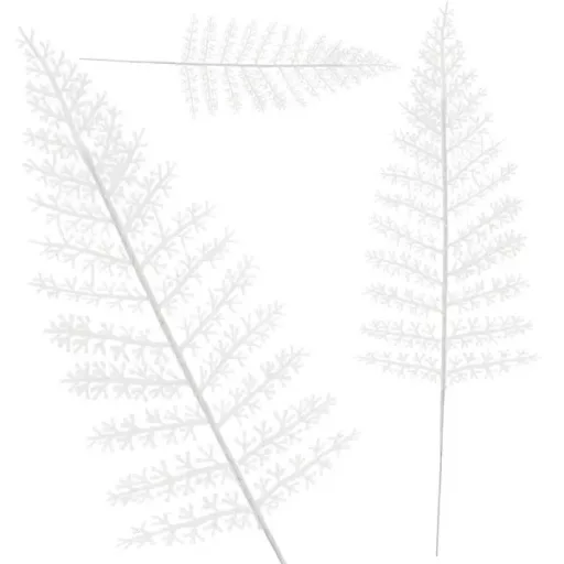 Karácsonyi dísz fehér műfenyő ág 44 cm, 3 darab