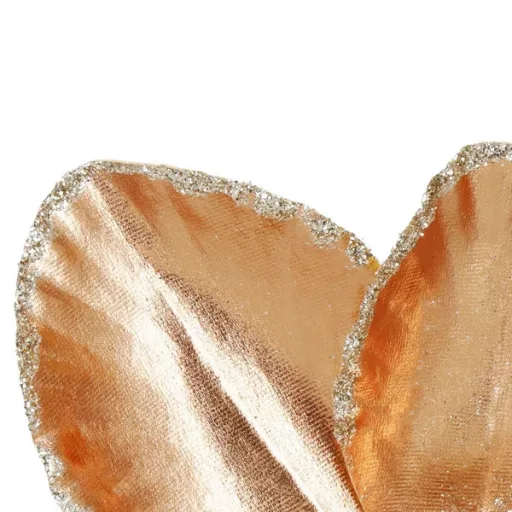 Mű magnólia virág, sárga-arany csillámos, 25×38 cm