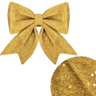   Arany csillámos karácsonyi díszmasni 30×27 cm drótos rögzítéssel