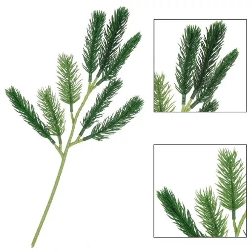 Karácsonyi műfenyő dekorág, zöld műanyag, 32 cm