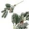 Karácsonyi díszítő ág tobozzal és műhóval, 34 cm, barna-zöld