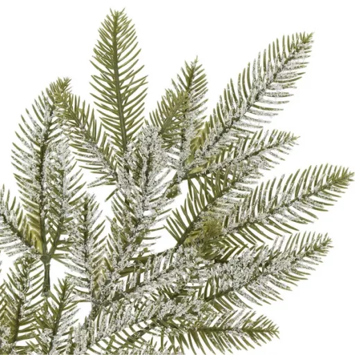 Karácsonyi műfenyő ág fehér hóhatással, 68 cm – díszítő gally