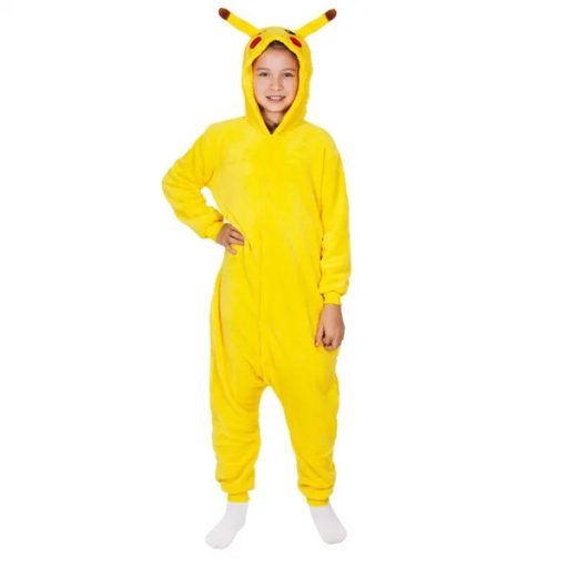 Pikachu mintás gyerek kigurumi pizsama, multiszín, 120-130 cm