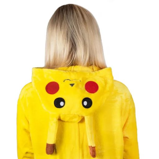 Pikachu kigurumi pizsama, poliészter, kapucnis, 2 zsebes, M méret