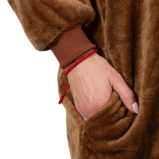 Rénszarvas kigurumi pizsama, barna, női S méret, poliészter