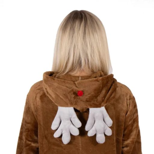 Rénszarvas kigurumi pizsama, barna, női S méret, poliészter
