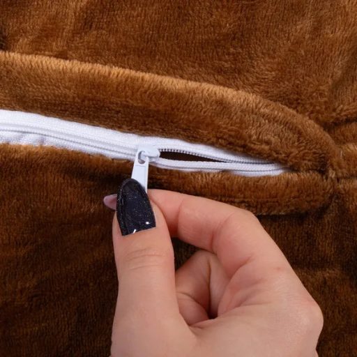 Rénszarvas kigurumi pizsama – barna L, 100% poliészter, dupla cipzár