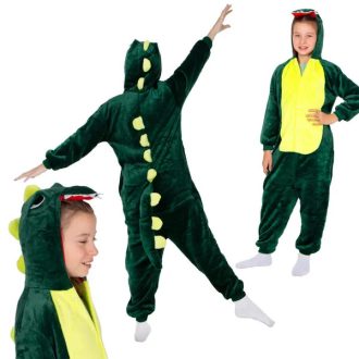   Gyerek sárkány kigurumi pizsama kapucnival, 110-120 cm, Springos