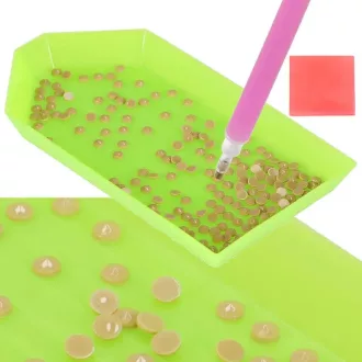   Gyémántszemes festőkészlet fa motívummal, 30×40 cm, akril vászon