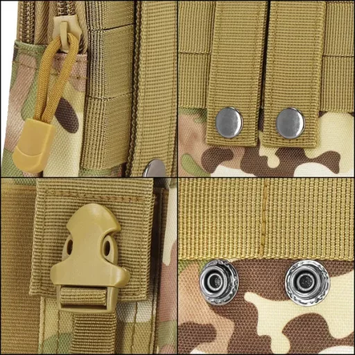 Taktikai poliészter övtáska, katonai zöld, terepminta, 17,5×13×5 cm