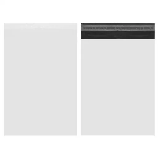 Futártasak készlet 45×50+5 cm, szürke/fekete, 50 db, öntapadós