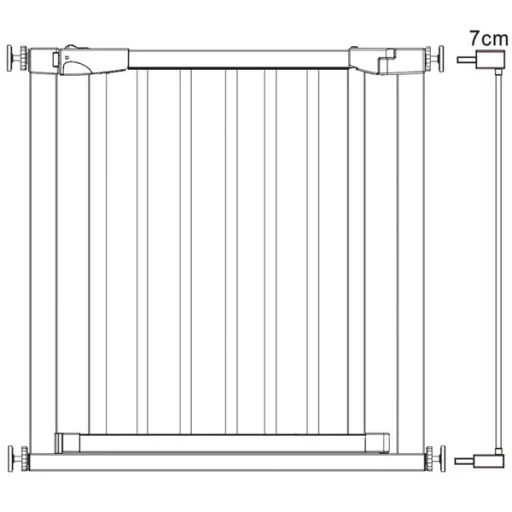 Biztonsági gyermek ajtórács 82–89 cm, fa/fém, barna-fekete