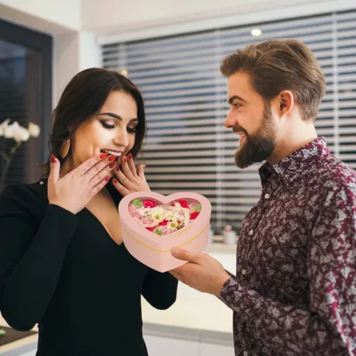 Szappanrózsa ajándékdoboz 24 db, rózsaszín-fehér, szívablak