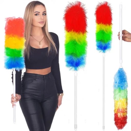 Teleszkópos portörlő 79–106 cm, puha mikroszálas fej, fehér