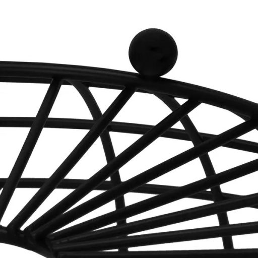 Fekete acél dróthálós tároló kosár, Ø28×11 cm, csúszásgátló talppal