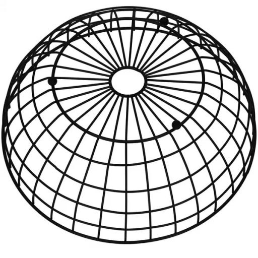 Fekete acél dróthálós tároló kosár, Ø28×11 cm, csúszásgátló talppal