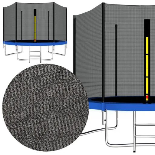 Trambulin védőháló külső, 183 cm (6 ft), 6 oszlophoz, PE, fekete