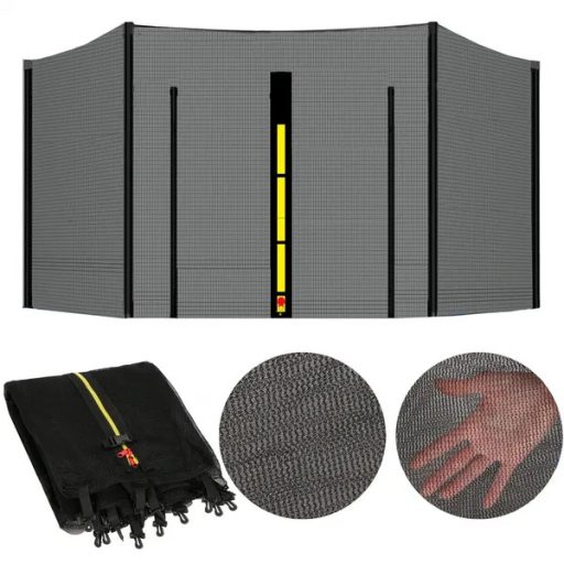 Trambulin védőháló külső, 183 cm (6 ft), 6 oszlophoz, PE, fekete