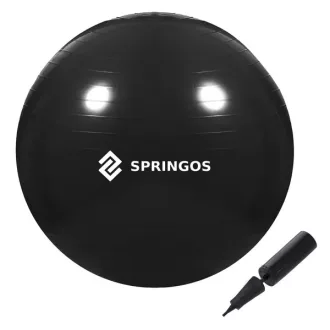 Fitness gimnasztikai labda pumpával, 85 cm, fekete, 150 kg