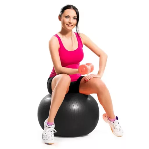 Fitness gimnasztikai labda pumpával, 85 cm, fekete, 150 kg