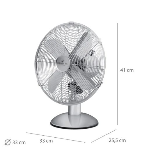 Columbia Vac asztali ventilátor 33 cm, 45 W, 3 fokozat, fém lapát