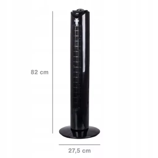 Csendes oszlopventilátor 45 W – álló, 82 cm, 3 sebesség, 90° oszcilláció