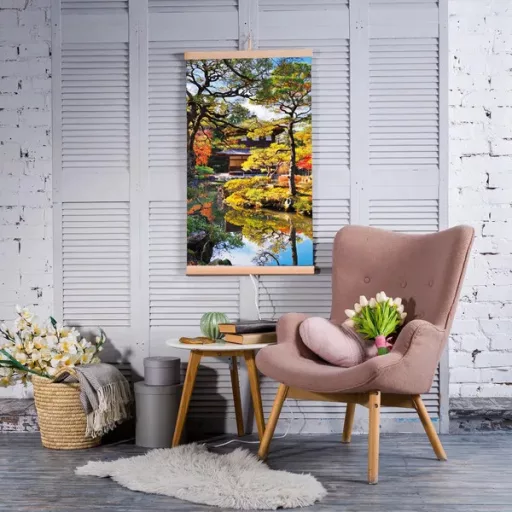 Rugalmas falra szerelhető infrapanel 430 W, 100×57 cm, kert minta