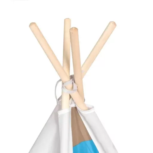 Gyerek indián teepee sátor 120x120x150 cm, fa vázzal, padlóval