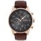 Hugo Boss Navigator férfi karóra 44 mm kronográf barna bőrszíj WR50
